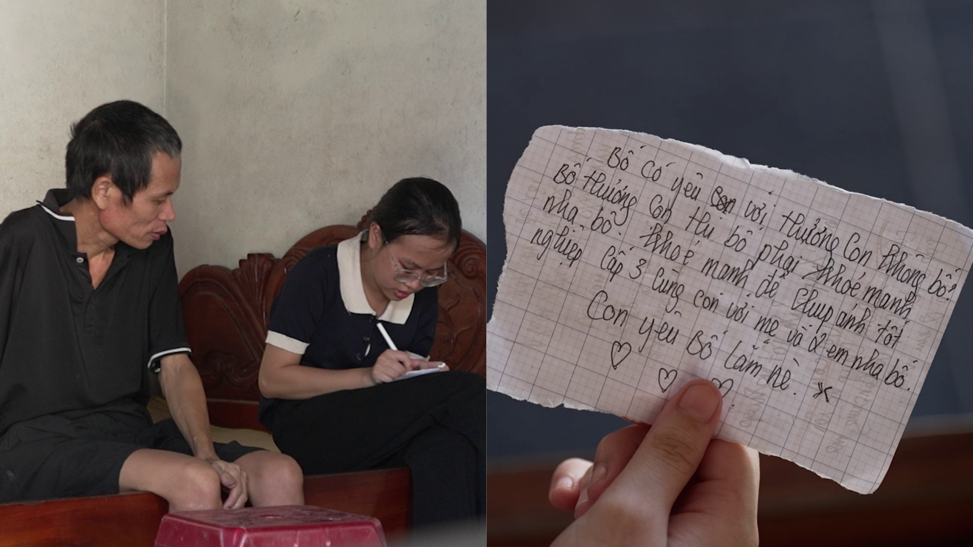 Xuân Đào chọn viết những lời yêu thương lên giấy gửi đến người cha khiếm thính